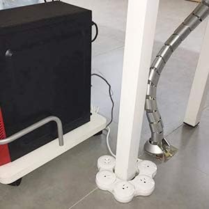 Deformation Power Cord Charger Socket -Flat Plug Power Strip with 2 USB Ports and 4 Multi Outlets, with 6.5FT Extension Cord