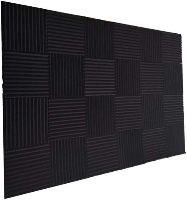 50 Pack Acoustic Panels Soundproof Studio Foam for Walls Sound Absorbing Panels Sound Insulation Wedge for Studio, 1" X 12" X 12" (Black)