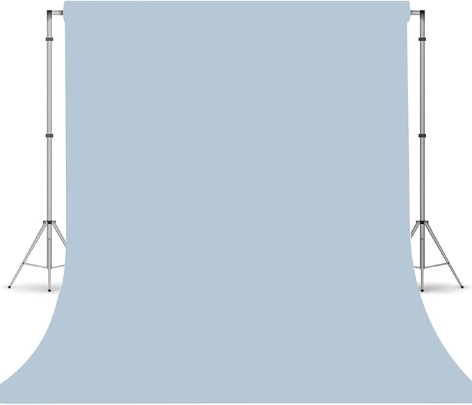 Dusty Blue Photography Backdrop for Photoshoot, Photo Backdrop Curtain, Perfect Blue Aura Backdrops for Party Portrait Photoshoots Video Studio 8FTx10FT