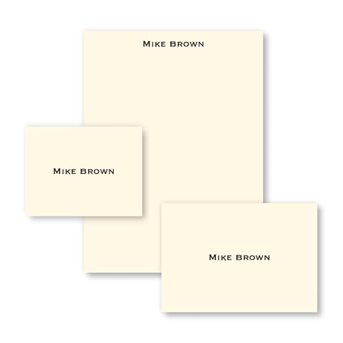 American Stationery, Personalized Raised Ink Ensemble Set, Enclosure Cards, Fold Notes, Sheets, Envelopes