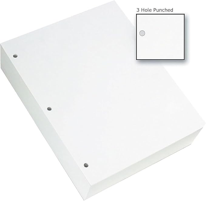 Staples Copy Paper, 8 1/2" x 11", 3 Hole Punched, Case
