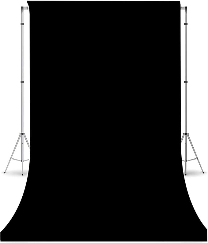Black Photo Backdrop for Photoshoot, Black Photography Backdrop for Portraits, Fabric Background for Product Photography and Video Creation 3FTx5FT