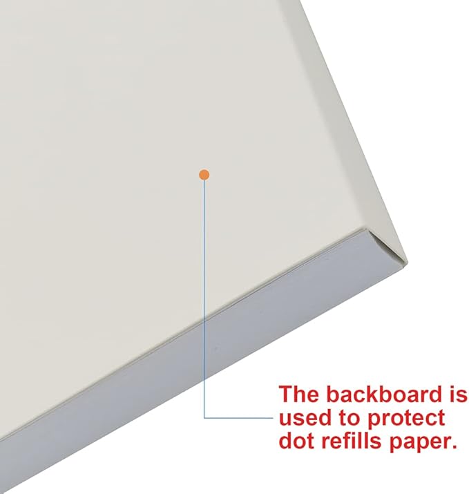 Getvow A4 Unpunched Refill Paper, Loose Leaf Filler Paper for Ring BinderDisc Notebook Planner Inserts, 100gsm Dot Grid White Paper, 100Sheets200Pages, 8.5 x 11
