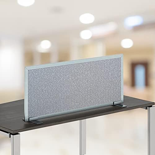OBEX Acoustical Free Standing Privacy Screen, Cubicle Accessories Desk Privacy Panel, Desk Dividers for Office, Office Furniture Partitions Portable Sound Proof Dividers, 12" x 36", Overcast