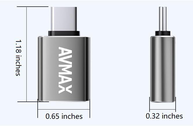 AVMAX USB C to USB Adapter 4 Pack,USBC Male to USB 3.0 Female OTG Adapter,Type C Male to A Female 3.0 OTG Adapter for Apple iPhone 16 15,Flash Thumb Drive,Mac,iPad,Samsung Galaxy