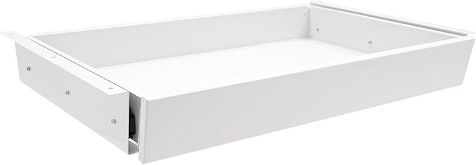 LEYSRIS 21.6" Under Desk Storage Drawer, White Sliding Pull-Out Drawer for Sit Stand Workstation