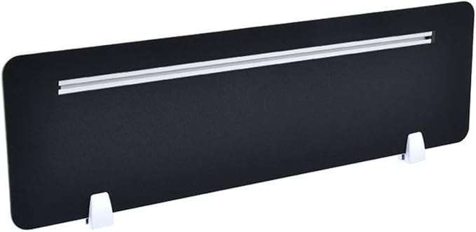 Table Mounted Modesty Panel ，Sneeze Guard Desk Divider， with Slot Sound Proof Mounted Privacy Panel，for Office Cubicle(Black,100cmX30cm)