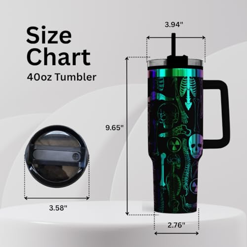 Radiology 40oz Engraved X-ray Tumbler with Leak-Proof Lid, Stainless Steel, Black Iridescent