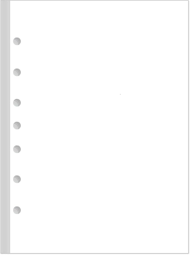 A5 Blank Refill Paper - 100 Sheets/200 Pages Loose Leaf Paper for Filofax Planner, Organizer, Binders, 7-Hole Punched, 100gsm Blank Paper, 5.8" x 8.3 "