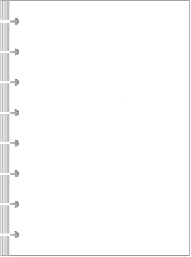 Junior Size Blank Refill Paper, A5 8-Disc Discbound Blank Filler Paper, 100Sheets / 200Pages Blank Paper, 100gsm White Paper, 5.8 x 8.3 in