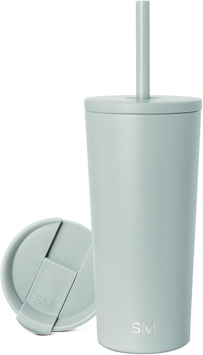 Simple Modern Insulated Tumbler with Lid and Straw | Iced Coffee Cup Reusable Stainless Steel Water Bottle Travel Mug | Gifts for Women Men Her Him | Classic Collection | 20oz | Sea Glass Sage