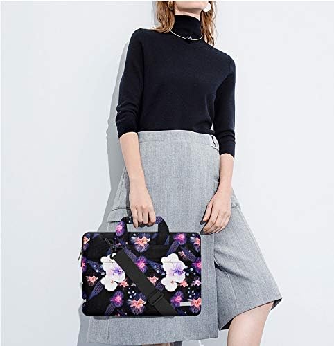 Laptop Shoulder Bag 13 13.3 14 Inch Case Compatible with MacBook Pro 14 2025-2021 M4/M3/M2/M1, Mac Air/pro 13-13.3 Inch and Most Popular 13-14 Notebooks,Spill-Resistant Briefcase, Jellyfish Flower