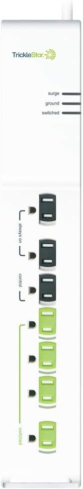 TrickleStar TS1104 7 Outlet APS, 1080 Joules, 3 ft Cord White