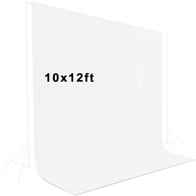 10X12ft White Backdrop for Photography, Polyester Background for Photography for Product Protrait Photoshoot or Parties Decoration