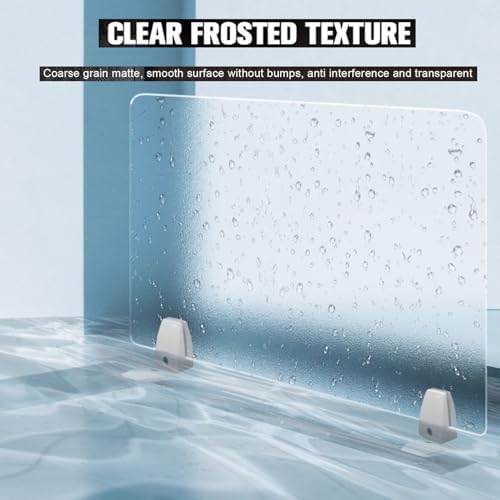 Desk DividersPrivacy Desk Divider 4mm Frosted Acrylic Panel Soundproof and Visual Distraction Shield for Office Desk Free Standingable,Frosted-40X40CM