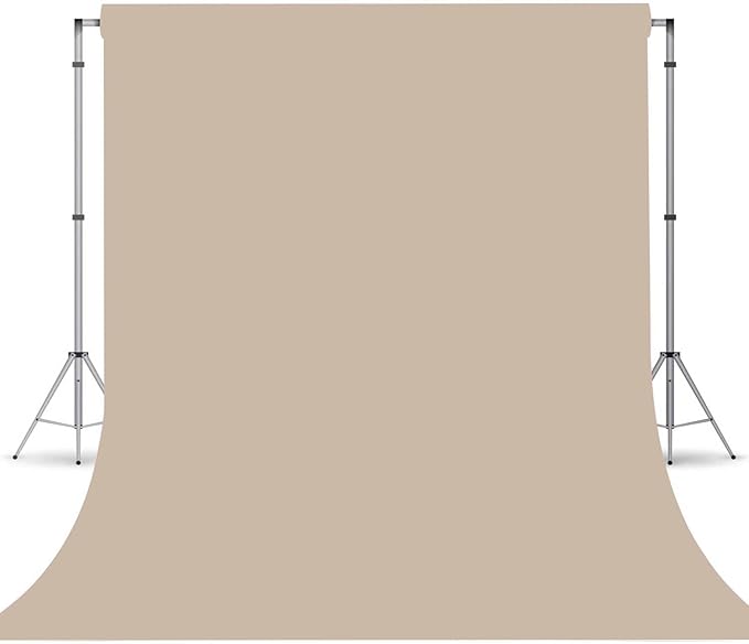 Beige Photo Backdrop,Photo Booth Portrait Photography Backdrops,Studio Beige Backdrop for Photoshoot Streaming Video Shooting 5x7ft