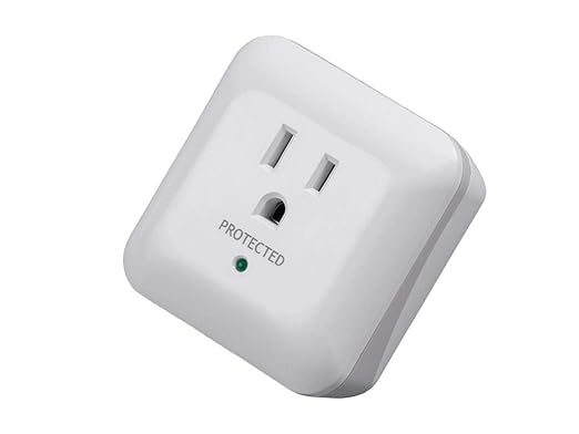Monoprice Power & Surge - White | 1 Outlet Surge Protector with End of Service Alarm, 900 Joules 15A / 125V / 1875W, 10dB to 60dB