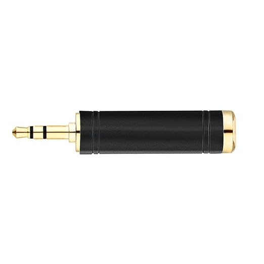 Tisino 1/4 to 3.5mm Stereo Adapter, 1/4 inch Female to 1/8 inch Male Mini Jack Aux Converter Headphone Adapter - Black, 1PCS