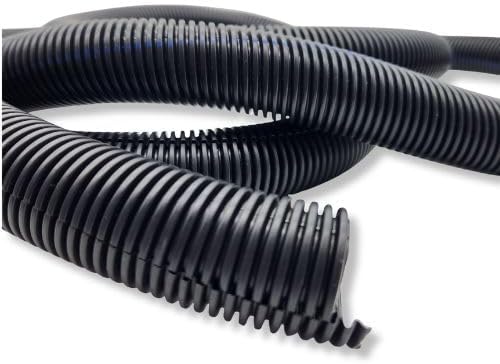 567ITG 1" x 10ft Split Wire Loom Tubing - Black Automotive Wire Protector Conduit, Electrical Wiring Cover & Harness Wrap, Flexible Cable Sleev