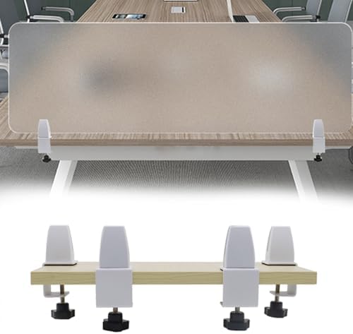 Desk Partition,Soundproof Desk Partition,Frosted Acrylic Desk Privacy Divider Screen Clampon Panel for Table Standing Sound Proof Desktop Office Classroom Partition,Frosted,90X30Cm/35.4X11.8In