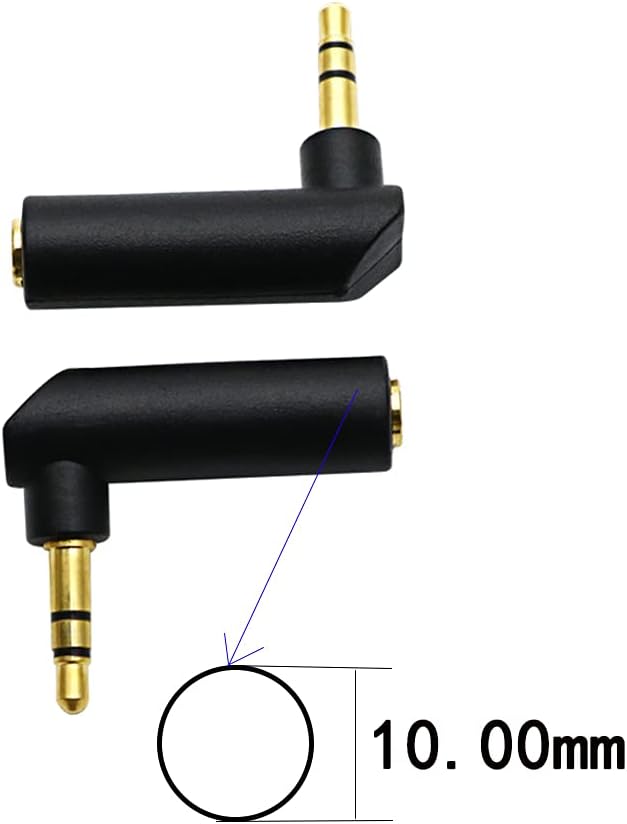 rgzhihuifz 3.5mm Angle Male to Female Audio Adapter, 90 Degree Right Angle Gold-Plated TRS Stereo Jack Plug AUX Connector Compatible with Headset, Tablets, MP3 Players, Speakers(2 Pack)