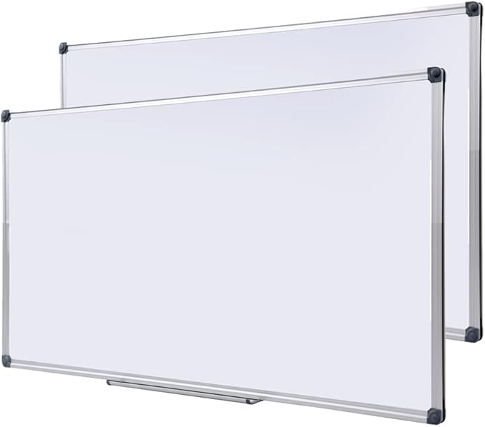 2 Pack 48" x 24" Magnetic Dry Erase Board with Removable Marker Tray| Commercial Quality Wall-Mounted Aluminum Message Presentation White Board for Office, Students & Teachers