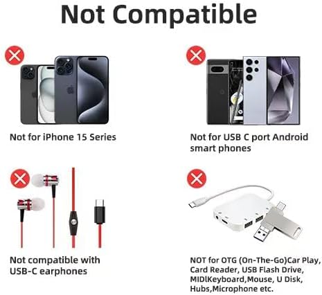 MFi Certified USB C Type C to Lightning Adapter （4 Pack） 1.8-2.2A 15W Fast Charging Support Data Sync,Lightning to USB Type C Cable Adapter for iPhone/iPad/for Airpods Not for Audio/OTG