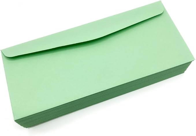 Limited Papers (TM) No. 10 Regular Standard Mailing Envelope - Pastel - Soft - 24 Pound (4.8 inch x 9.5 inch) - Announcement, Invoices, Checks, Letters, Contracts, Business Envelopes (Green, 1000)