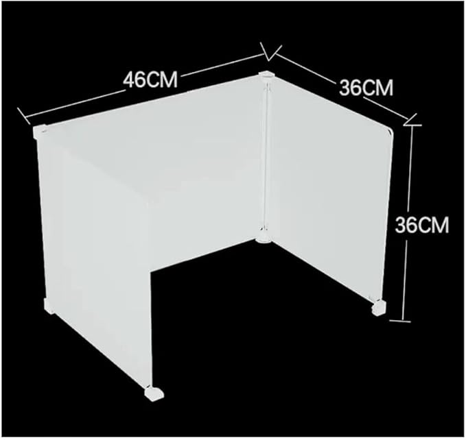 Desk Privacy Divider, Study Partition, Office Privacy Panel, Soundproof Protect Privacy, Foldable Easy to Store, Hard Material White(46CMx36CMx36CM)