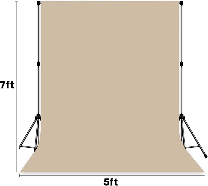Photo Backdrop Beige Fabric Professional Photography Solution 5x7ft Seamless Design Eliminate Wrinkles Baby Shower Pregnant Women Shooting Scene Background