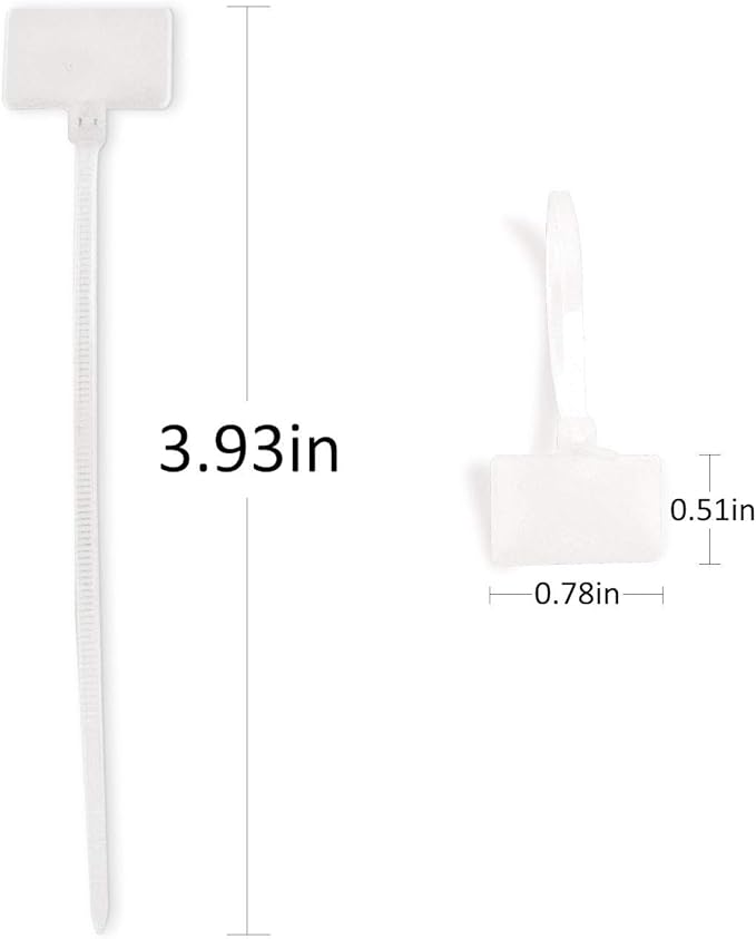 200 Pieces Nylon Cable Marker Ties,Self-locking Cord Tags Write on Ethernet Wire Zip Mark Tags Nylon Power Marking Label