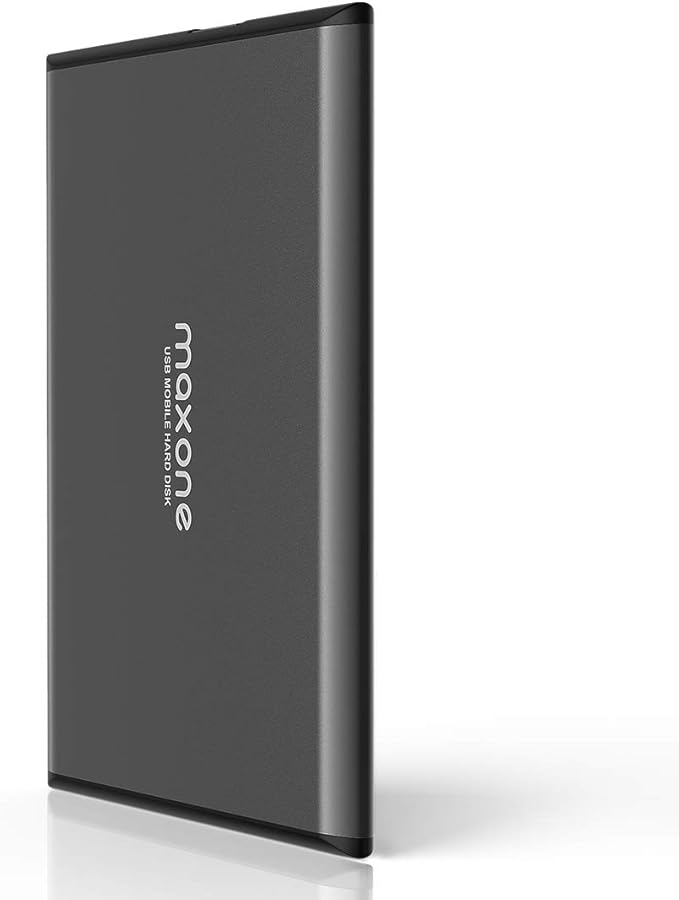 Maxone 750GB Ultra Slim Portable External Hard Drive HDD USB 3.0 Compatible with PC,Laptop, Charcoal Grey