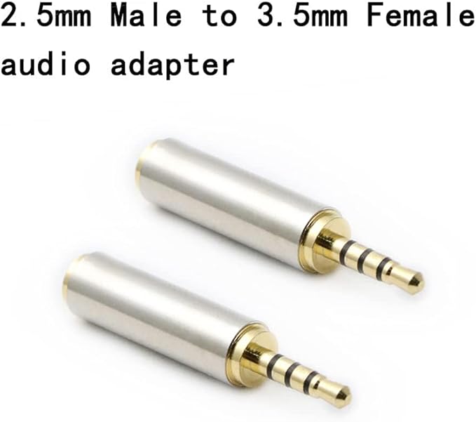 rgzhihuifz 3.5mm Female to 2.5mm Male Audio Adapter Converter Headphone 2.5mm to 3.5mm 3 Ring Jack Stereo or Mono 2 Pack
