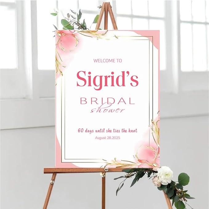 Bridal Shower Welcome Yard Sign, Wedding Shower Welcome Board, Custom Bridal Shower Sign, Elegant Bridal Shower Decor Board#8
