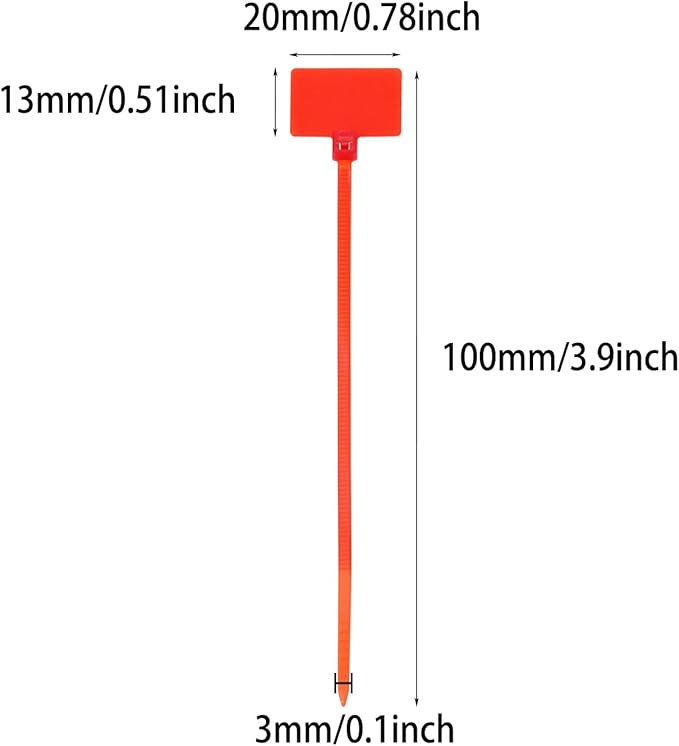 Mini Skater Nylon Cable Zip Ties Tags 4" Tiny Self-Locking Write-On Identify Cord Tabs Cable Label Marker Ties for Office Home Identification and Organization, 50 Pack (Multicolor)