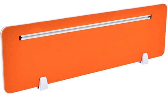 Table Mounted Modesty Panel ，Sneeze Guard Desk Divider， with Slot Sound Proof Mounted Privacy Panel，for Office Cubicle(Orange,120cmX30cm)