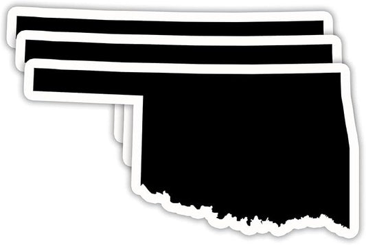 (3PCS) Oklahoma Map Stickers, US State Waterproof Vinyl Decals for Tumblers, Water Bottles, Laptops, Books, Scrapbooks, Great for Oklahoma Lovers, 3 x 1.7 Inch