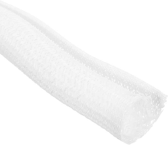 MECCANIXITY 1/2 Inch ID Split Loom Tubing 25ft Polyester Cord Protector Wire Cable Sleeve for USB Cable Power Cord, White