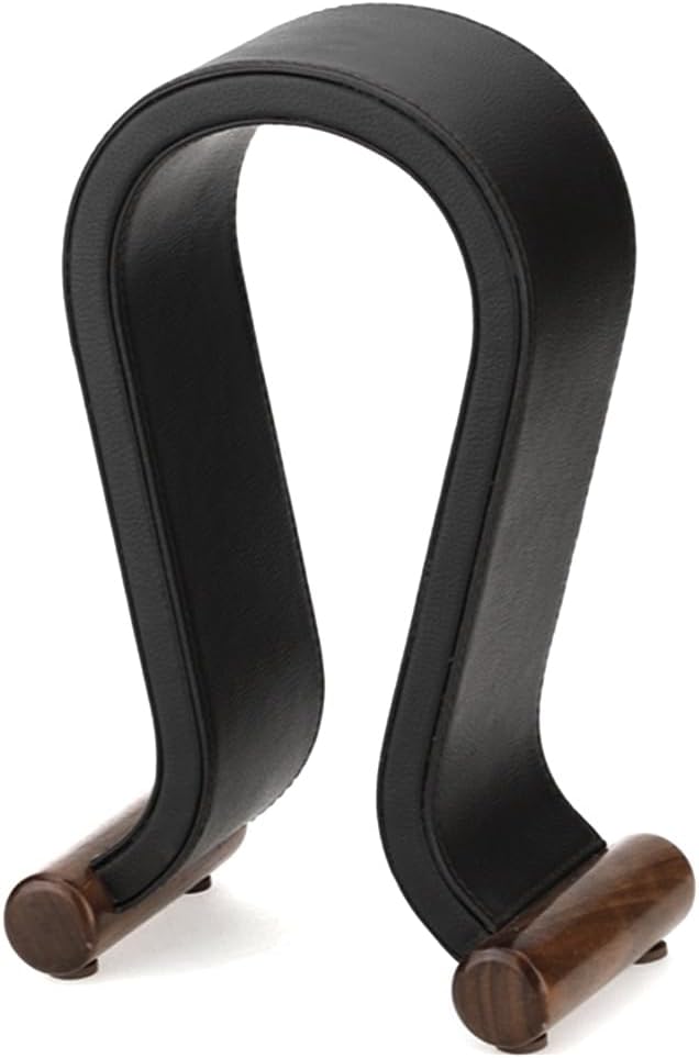 TKOWTB U Shape Leather Headphone Holder Headset Display Stand for PC Gaming Earbuds Shelf Hanger,Black