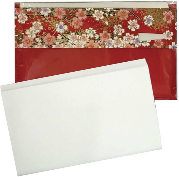 Mino Washi Japanese Toraditional kaishi paper 30 sheets of plain kaishi paper in Japanese colorful Yuzen paper poach with sweet pick [red]