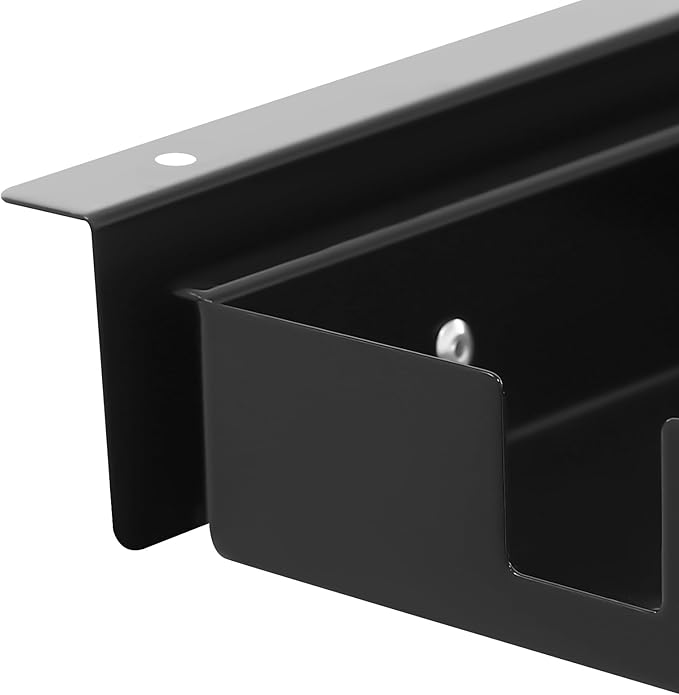 17.7" Under Desk Storage Drawer, Black Sliding Pull-Out Drawer for Sit Stand Workstation
