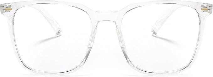 MACJERO Oversized Square Blue Light Blocking Glasses for Women Men, Anti-Fatigue Computer Monitor Gaming Glasses Reduce Eye Strain(transparent)