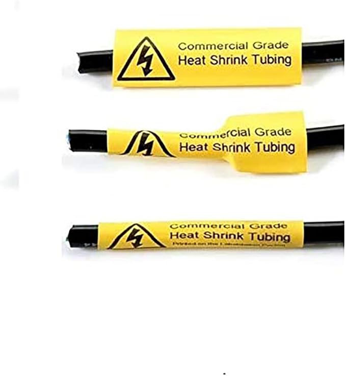 Compatible Industrial Label Tape Replace for DYMO Rhino 18058 Black on Yellow 19mm Heat Shrink Tube Label Tapes 3/4'' x 5' for DYMO Rhino 4200, 5000, 5200, 6000 Label Makers,4-Pack