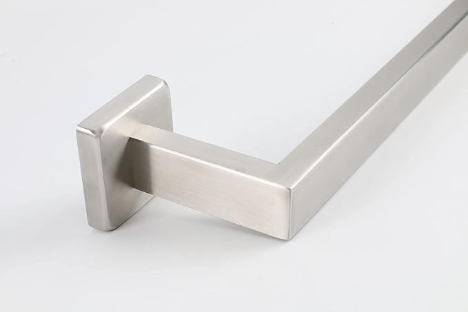 TocTen Bath Towel Rack - Square Base Thicken SUS304 Stainless Steel Towel Bar for Bathroom, Bathroom Accessories Towel Rod Heavy Duty Wall Mounted Towel Holder. (Brushed Nickel, 30)