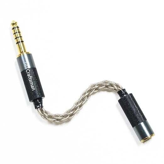 GUCraftsman 4.4mm Balanced Male to 2.5mm Balanced Female Headphone Adapter Cable 6N Single Crystal Silver Headphone Jack Convert Cable for Audio Players with 4.4mm Balanced Ports¡­