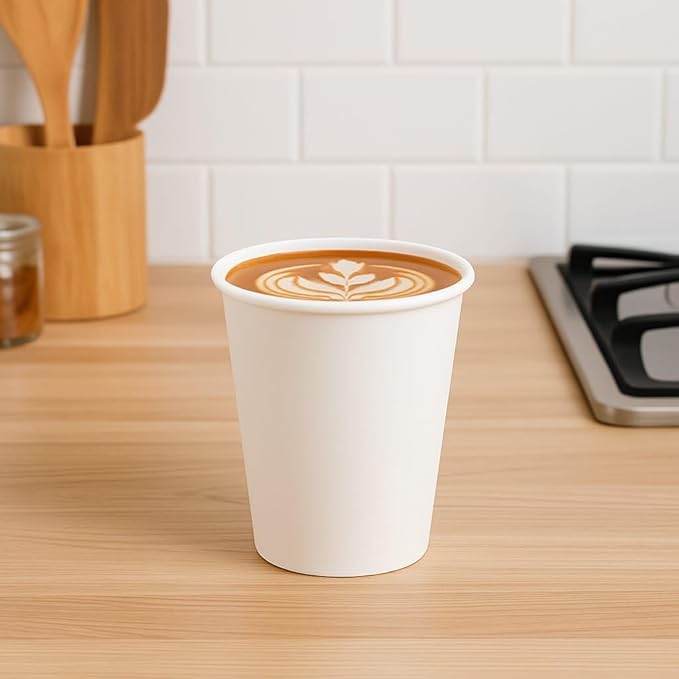 360 Count Pack 12 oz Disposable Paper Coffee Cups, Hot & Cold Drink Cups for Coffee, Tea, Juice, Leak-Proof Food Safe White Paper Cups for Home, Office, Cafes, Travel,