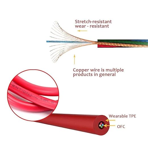 EARLA TEC Replacement Audio Cable Cord Wire with in line Microphone and Control for Beats by Dr Dre Headphones Solo Studio Pro Detox Wireless Mixr Executive Pill (Black Red)