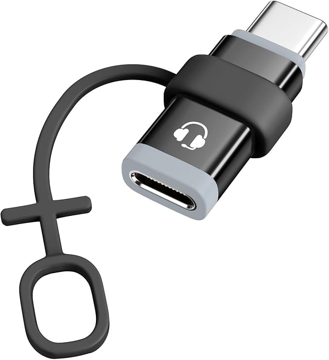 MoKo Lightning to USB C Adapter Audio Only for Apple Earpods with Line Control, Not for Charging/Data Transfer, Lightning to USB C Adapter for iPhone Air 17 16 15 Pro Max Plus, iPad Pro/Air, Black