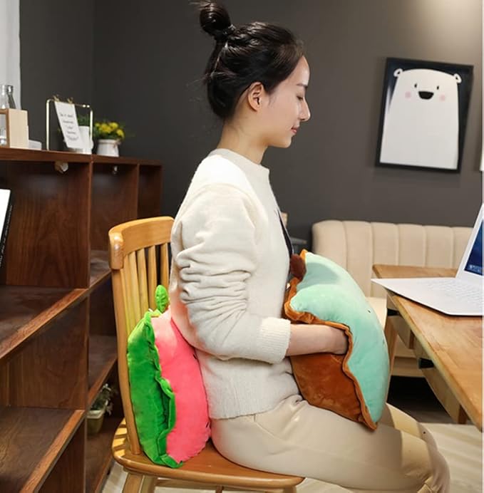 Rikyo 15" Stuffed Fruit Travel Blanket and Pillow Set,3 in 1 Plush Stuffed Hugging Pillow with Warming Hands Pillow Blanket for Kids Gift Travel Airplane Train Bed Office Nap (Carrot - Orange)