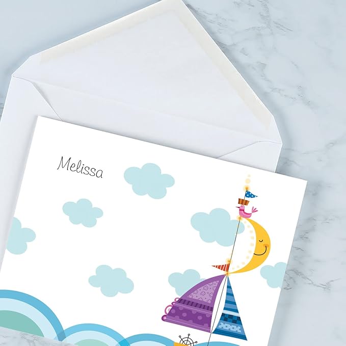 Current Imagination Personalized Note Cards - 24 Cards with White Envelopes, 4¼ x 5½ Inch Size, Blank Stationery, Add Names or Text, For Thank You Notes, Invitations, & Announcements